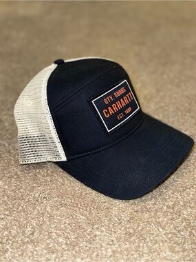 Carhartt Navy Front White Mesh Patch Trucker Hat